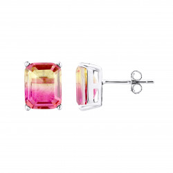Boucles d'Oreilles motif "RECTANGLE" BICOLORE 