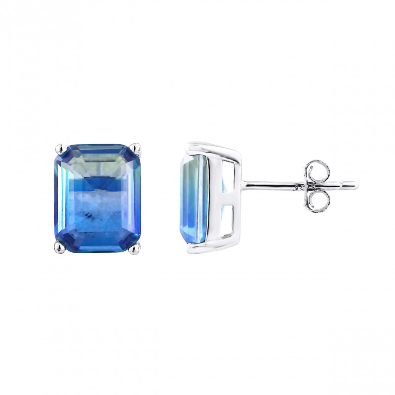 Boucles d'Oreilles motif "RECTANGLE" BICOLORE 