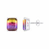 Boucles d'Oreilles motif "RECTANGLE" BICOLORE 