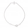 Bracelet Maille Forçat en Argent 925 Millièmes Rhodié  avec Motif Central Croix 