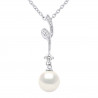 Collier Pendentif "FANTAISIE" Perle Blanche et Oxydes de Zirconium  
