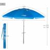 Parasol Aktive Bleu Polyester Aluminium 220 x 225 x 220 cm (6 Unités)