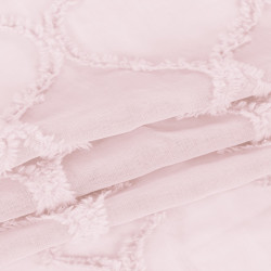 Rideau – voilage DELVA couleur rose brodé motif boho anneaux voile 140x270 ameliahome