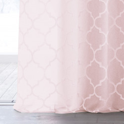 Rideau – voilage DELVA couleur rose brodé motif boho anneaux voile 140x270 ameliahome