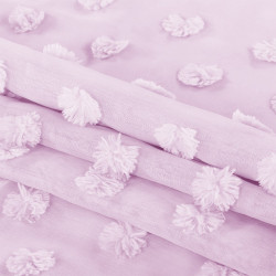 Rideau – voilage LUNARE couleur rose brodé motif boho anneaux voile 140x250 ameliahome