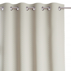 Rideau CLEAR couleur cappuccino imprimé motif boho style classique argent œillets en métal argenté velours 140x250 AmeliaHome