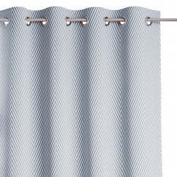 Rideau CLEAR couleur gris imprimé motif boho style classique argent œillets en métal argenté velours 140x250 AmeliaHome