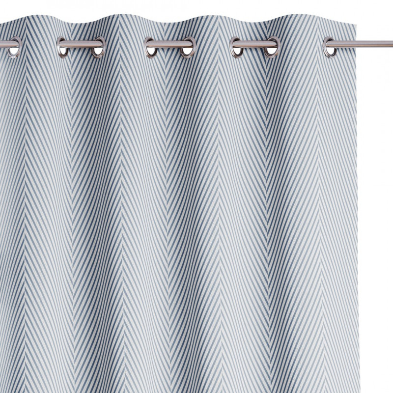 Rideau CLEAR couleur gris imprimé motif boho style classique argent œillets en métal argenté velours 140x250 AmeliaHome