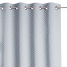 Rideau CLEAR couleur gris imprimé motif boho style classique argent œillets en métal argenté velours 140x250 AmeliaHome