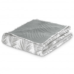 Couvre-lit TROPICAL BONAIRE couleur gris imprimé style moderne 170x210 ameliahome
