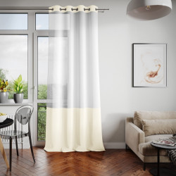 Rideau – voilage IRVETTE couleur blanc anneaux voilevelours 140x270 ameliahome