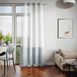 Rideau – voilage IRVETTE couleur blanc anneaux voilevelours 140x270 ameliahome