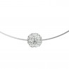 Collier  "Pure WHITE" orné d'une Boule Pendentif entièrement sertie de Véritable Cristal Blanc 