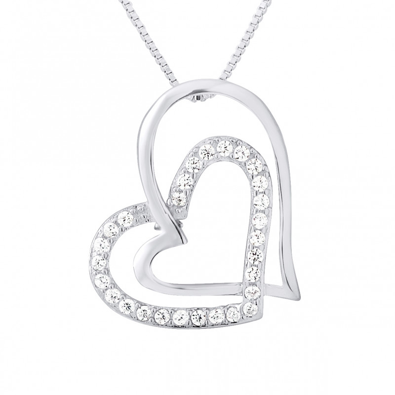 Collier motif "CUR"  en argent 925/1000 