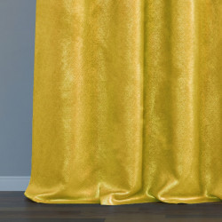 Rideau GLAMOUR couleur laqué  pressé motif glamour style glamour oeillets d'argent suède brillant 140x250 AmeliaHome