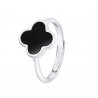 Bague motif "TREFLE" NOIR Ajustable 