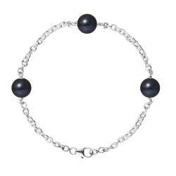 PERLINEA- Bracelet Perles de Culture- Diamètre 9-10 mm Black Tahiti- Bijou Femme 