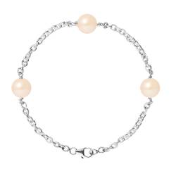 PERLINEA- Bracelet- Perles de Culture d'Eau Douce Rose 9-10 mm- Bijou Femme