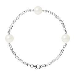 PERLINEA- Bracelet Perles de Culture- Diamètre 9-10 mm Blanc- Bijou Femme 