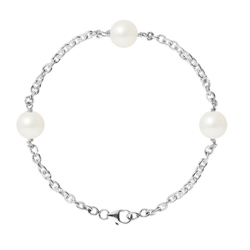 PERLINEA- Bracelet Perles de Culture- Diamètre 9-10 mm Blanc- Bijou Femme 