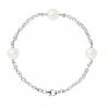 PERLINEA- Bracelet Perles de Culture- Diamètre 9-10 mm Blanc- Bijou Femme 