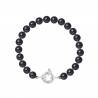 PERLINEA- Bracelet Perles de Culture Ronde 7-8 mm Black Tahiti- Bijou Femme