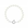 PERLINEA- Bracelet Perles de Culture Ronde 7-8 mm Blanc Naturel- Bijou Femme