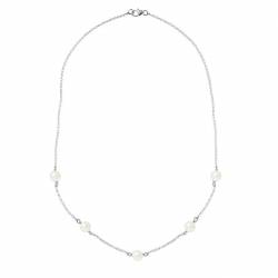 PERLINEA- Collier Perles de Culture Ronde 6-7  mm Blanc Naturel- Bijou Femme