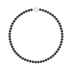 PERLINEA- Collier Perles de Culture Ronde 6-7  mm Black Tahiti- Bijou Femme