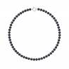 PERLINEA- Collier Perles de Culture Ronde 6-7  mm Black Tahiti- Bijou Femme