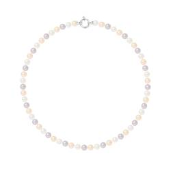 PERLINEA- Collier Perles de Culture Ronde 6-7  mm Multicolor- Bijou Femme
