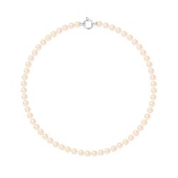 PERLINEA- Collier Perles de Culture Ronde 6-7  mm Rose- Bijou Femme