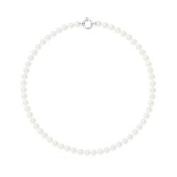 PERLINEA- Collier Perles de Culture Ronde 6-7  mm Blanc- Bijou Femme 