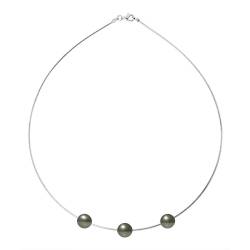 PERLINEA- Collier Perles de Culture de Tahiti 9-10 mm- Bijou Femme