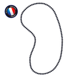 PERLINEA- Sautoir- Perle de Culture d'Eau Douce- Barroque 7-8 mm Black Tahiti- Bijou Femme