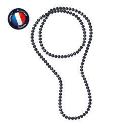 PERLINEA- Sautoir- Perle de Culture d'Eau Douce- Barroque 9-10 mm Black Tahiti- Bijou Femme