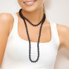 PERLINEA- Sautoir- Perle de Culture d'Eau Douce- Barroque 9-10 mm Black Tahiti- Bijou Femme