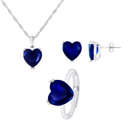 PARURE motif "CUR"  composée d'un Collier, une Bague ajustable et d'une paire de Boucle d'Oreille 
