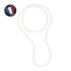 PERLINEA- Sautoir- Perle de Culture d'Eau Douce- Barroque 9-10 mm Blanc- Bijou Femme
