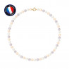 PERLINEA- Collier- Perles de Culture d'Eau Douce- Diamètre 8-9 mm Multicolor- Bijou Femme- OrJaune