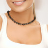 PERLINEA- Collier- Perles de Culture de Tahiti- Diamètre 8-9 mm- Bijou Femme- Or Blanc