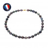 PERLINEA- Collier- Perles de Culture de Tahiti- Diamètre 8-9 mm- Bijou Femme- OrJaune
