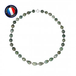 PERLINEA- Collier- Perles de Culture de Tahiti Ronde 7-8 mm- Bijou Femme- Or Blanc