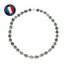 PERLINEA- Collier- Perles de Culture de Tahiti Ronde 7-8 mm- Bijou Femme- Or Blanc