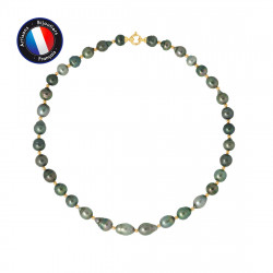 PERLINEA- Collier- Perles de Culture de Tahiti Ronde 7-8 mm- Bijou Femme- OrJaune
