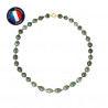 PERLINEA- Collier- Perles de Culture de Tahiti Ronde 7-8 mm- Bijou Femme- OrJaune