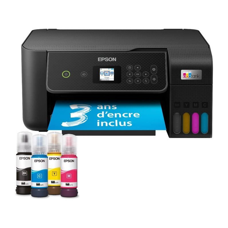 Imprimante multifonction A4 - EPSON - Ecotank ET-2870 - Wi-Fi - Réservoirs d'encre - 3 ans d'encre inclus