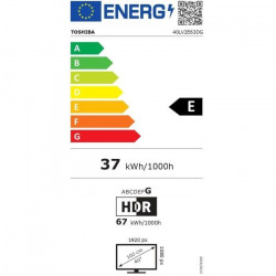 TOSHIBA 40LV2E63DG - TV LED 40'' (102 cm) - Full HD 1920x1080 - HDR10 - TV connecté Smart TV - 2xHDMI - WiFI
