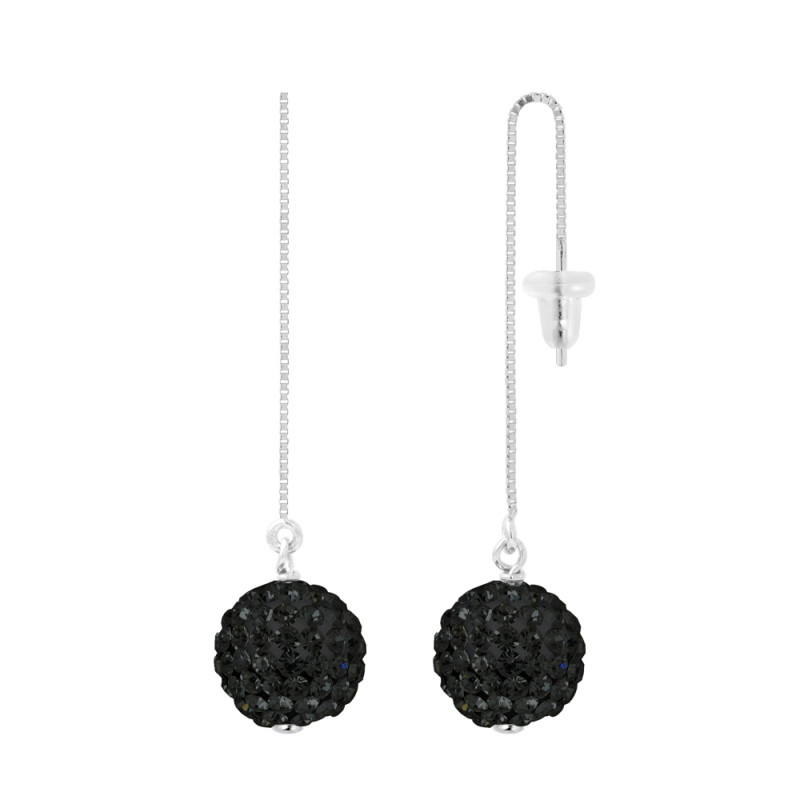 Boucles d'Oreilles "BLACK NIGHT"  Chaines Pendentif  