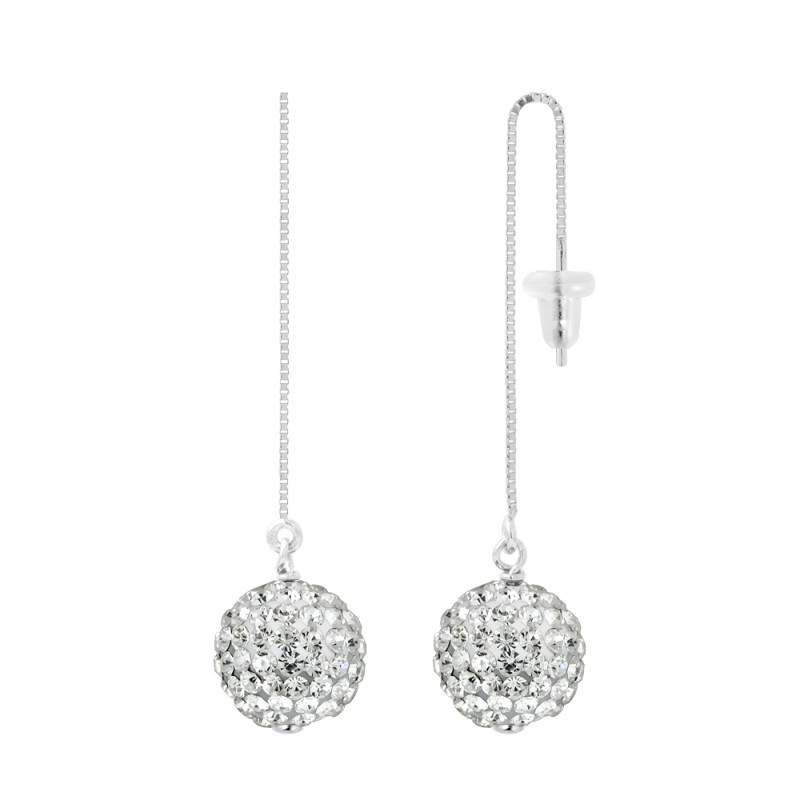 Boucles d'Oreilles "Pure WHITE"  Chaines Pendentif  